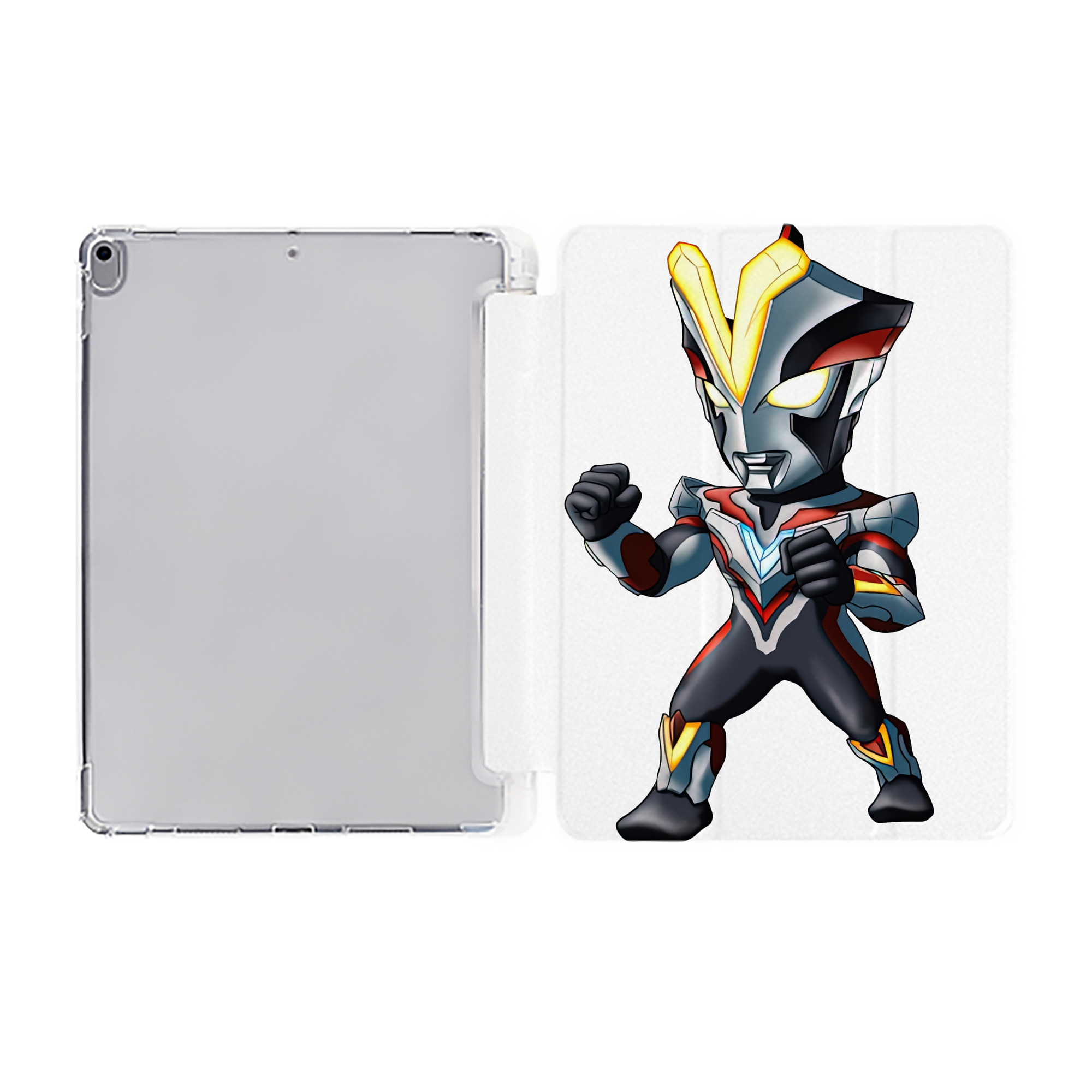 （画像用） ウルトラマン Ultraman IPad ケース ペン収納付き 三つ折りスタンド PUレザー×シリコン 対応機種9.5/10.5/10.9インチ
